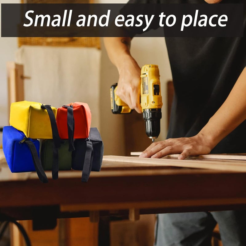 FSATECH 5-Pack Zipper Utility Tool Bag，Small Zipper Bags/Multi-Purpose Tool Pouch Tote Bags Storage Organizer for Screwdrivers,Pliers,Nut Drivers Gifts to Men/Women. (5 Color) - Image 5